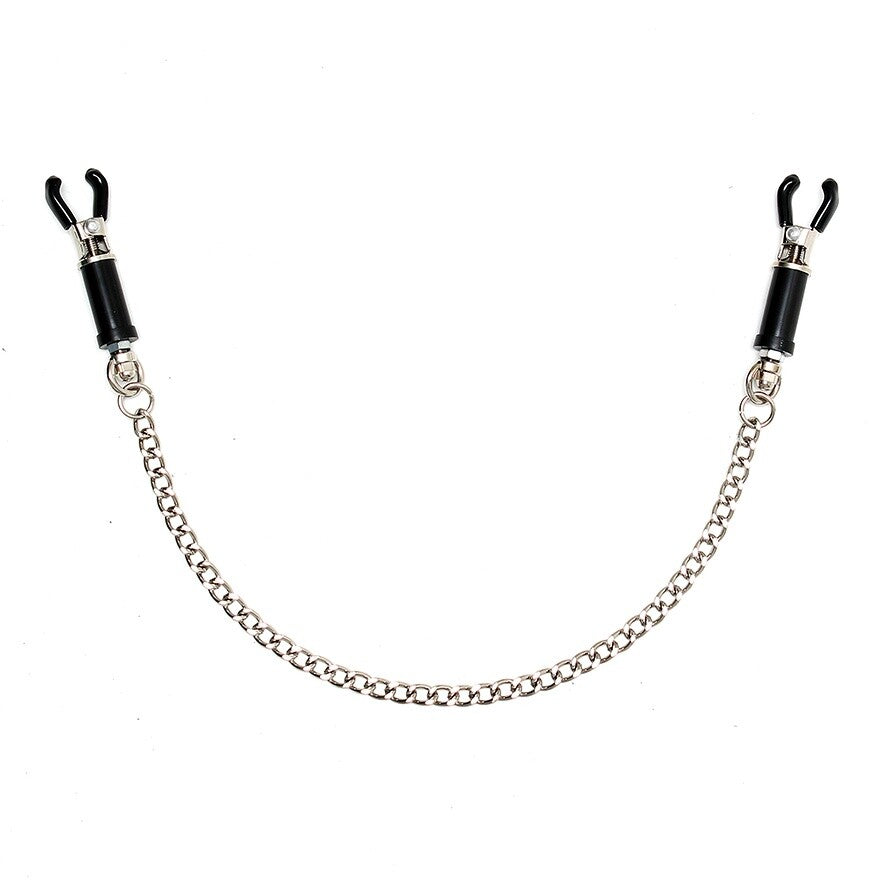 PlayBound UK adult toys & lingerie: silver nipple clamps with chain