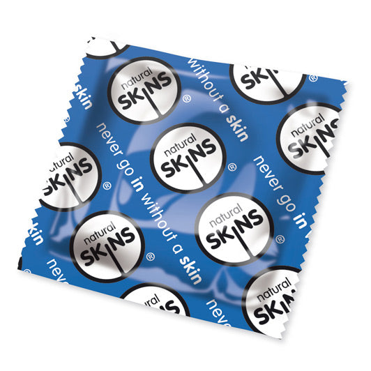 PlayBound UK adult toys & lingerie: skins natural x50 condoms blue